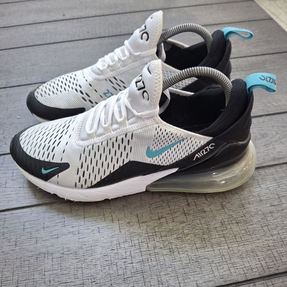 Nike Air Max 270 - Men's 8.5 - White/Black "Dusty Cactus" Rare Colorway